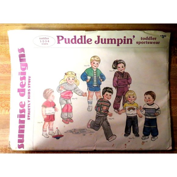 Uncut Sunrise Designs Puddle Jumpin' Fashion Sportswear Kids 1 2 3 4  Clothes - Picture 1 of 2